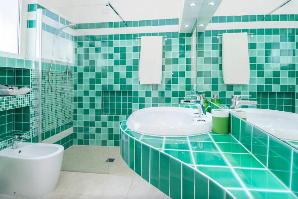 Stella Turchese Green Room Bathroom